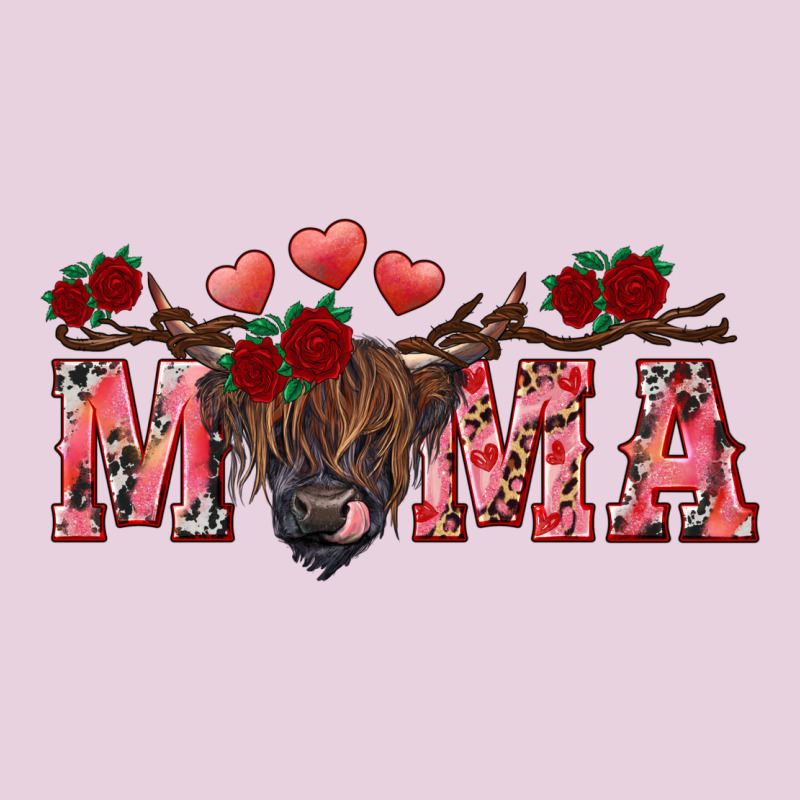 Valentine's Day Mama Black Highland Cow Ladies Tee by RanaPortraitStore | Teevron