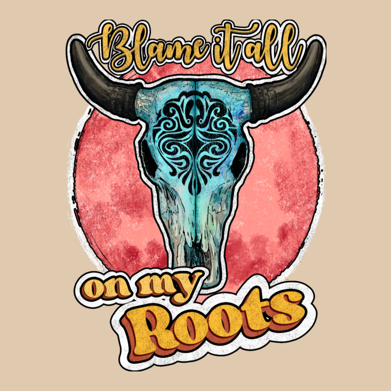 Blame It All On My Roots Bull Skull Black Heavyweight Sweatshirt by JahusDesignShop | Teevron