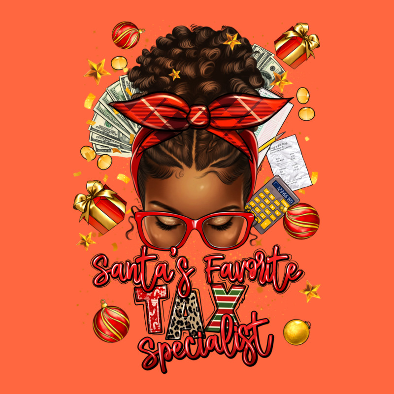 Santa Favorite Tax Specialist Afro Messy Bun Premium Hoodie by texasbilliewilder | Teevron