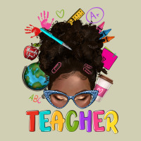 Teacher Afro Messy Bun Heavy Core Tee | Teevron