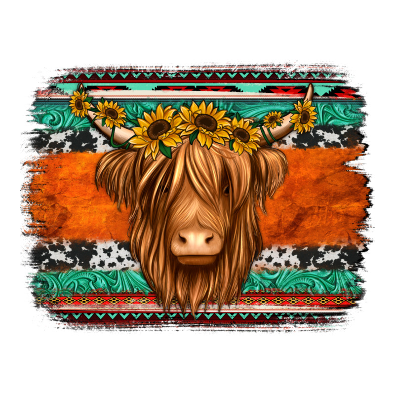 Highland Cow Western Background Premium Sweatshirt by Jasminsmagicworld | Teevron