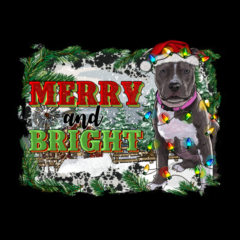 Merry And Bright Pitbull With Farm Premium Tee by RanaPortraitStore | Teevron