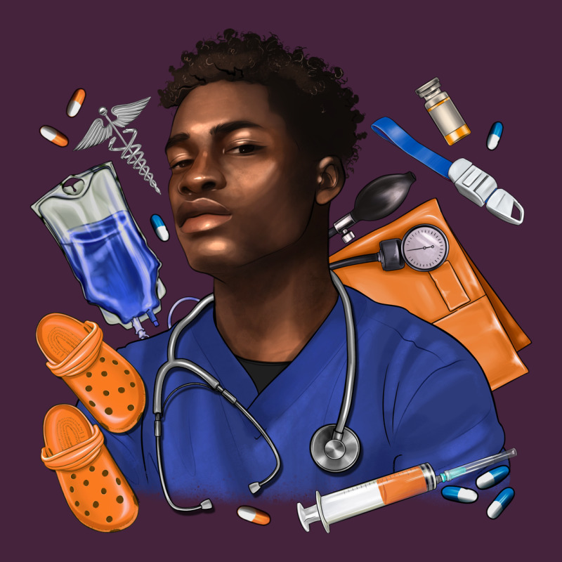 Afro Man Nurse Premium Tee by texasbilliewilder | Teevron