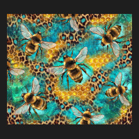 Honeycomb And Bees With Leopard Heavyweight Hoodie | Teevron