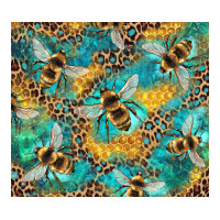 honeycomb and bees with leopard | Teevron