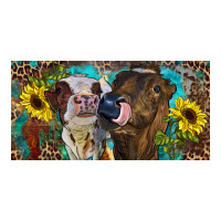 Heifers With Sunflowers And Leopard | Teevron