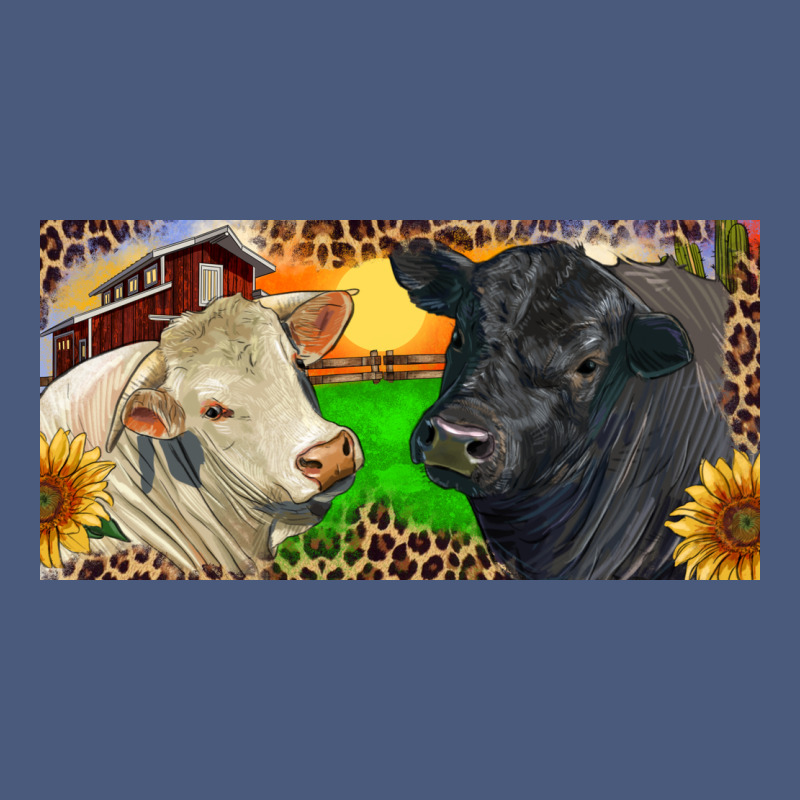 Charolais Bull And Black Angus Bull With Farm Vintage Hoodie by RanaPortraitStore | Teevron