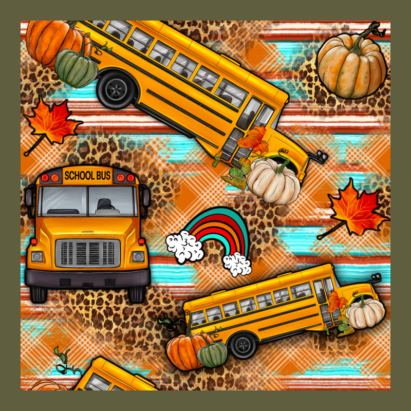 Fall School Bus Seamless Pattern Vintage Tee by BundleAndBundleShop | Teevron