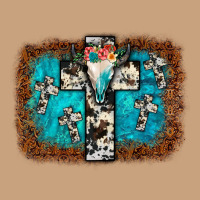 Bull Skull Cross Backgraund Vintage Tee | Teevron