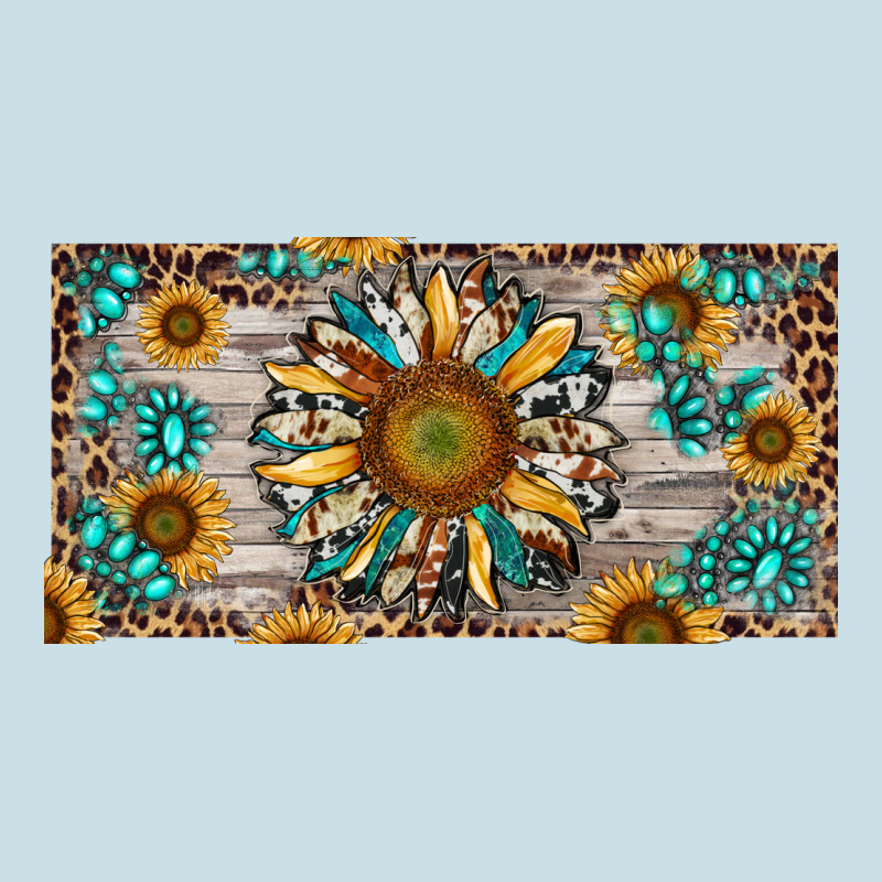 Western Sunflower And Gemstone License Plate Ladies Tee by RanaPortraitStore | Teevron