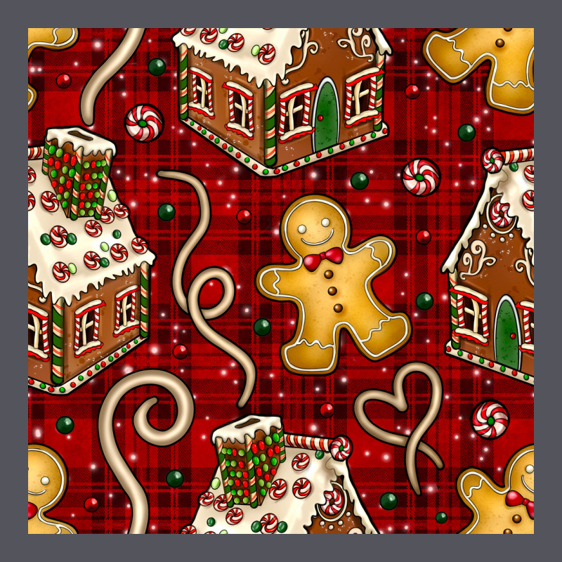 Christmas Gingerbread Cookie House Seamless Pattern Vintage Hoodie by BundleAndBundleShop | Teevron