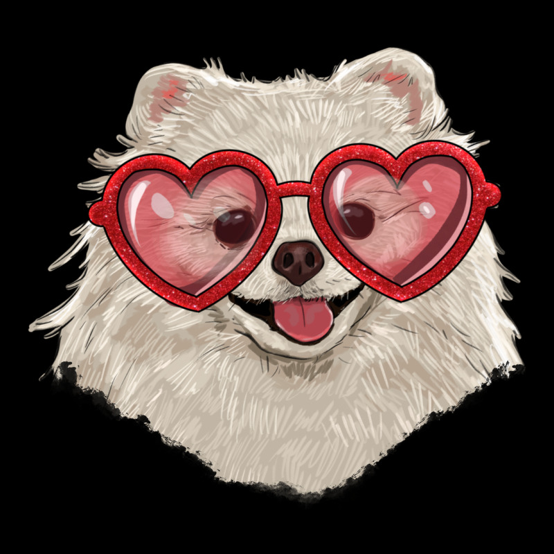 White Pomeranian With Love Glasses Ladies Tee by RanaPortraitStore | Teevron
