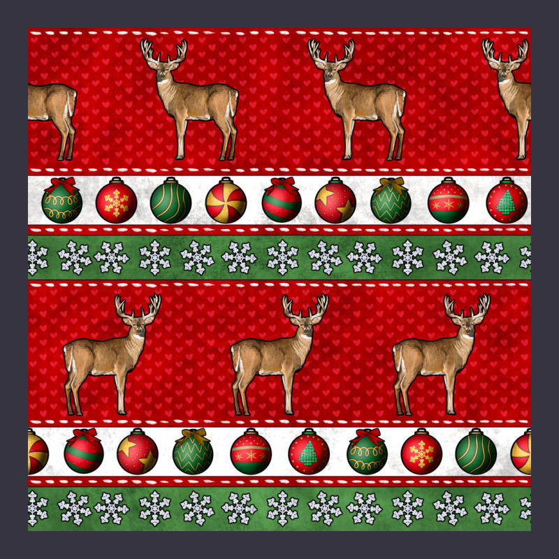 Christmas Deer And Ornaments Seamless Pattern Vintage Hoodie by BundleAndBundleShop | Teevron