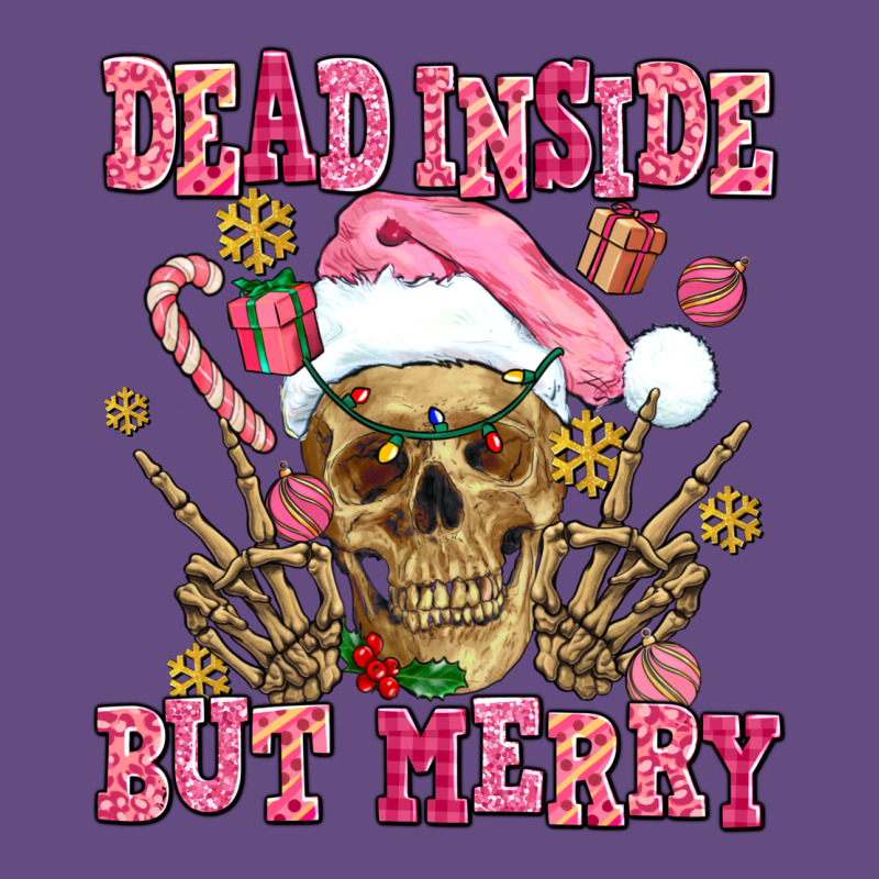 Dead Inside But Merry  Pink Christmas Skeleton Vintage Hoodie by AdoDesignShop | Teevron