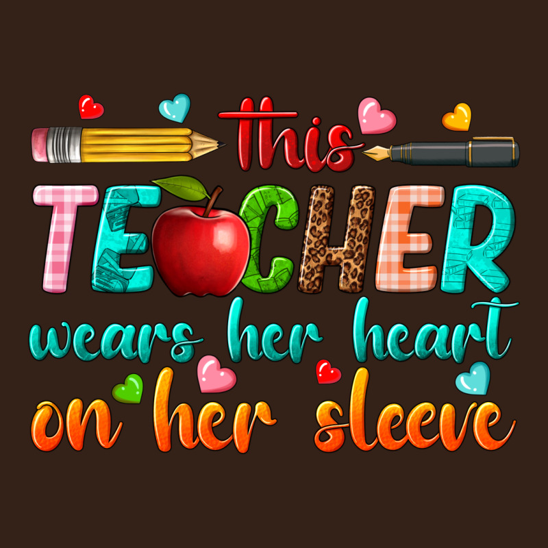 This Teacher Wears Her Heart On Her Sleeve Heavy Core Tee by texasbilliewilder | Teevron