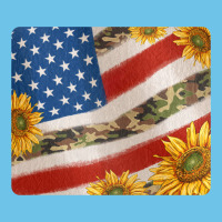 American Flag Sunflowers And Canouflage Print Veteran Mousepad Premium Sweatshirt | Teevron