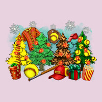 Christmas Trees With Softball Ladies Tee | Teevron