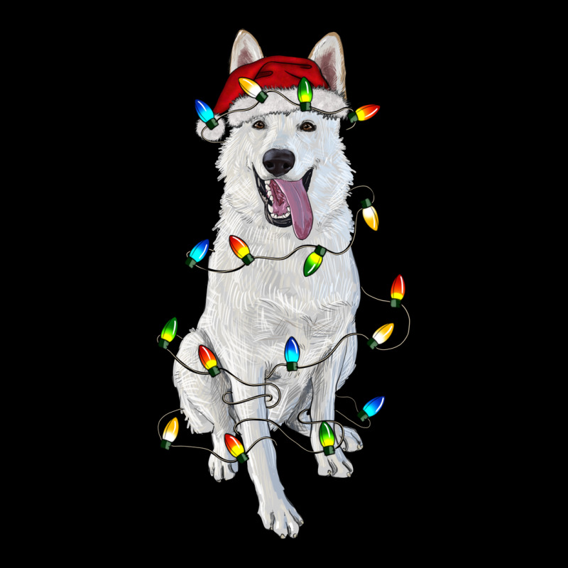 Christmas White Shepherd With Christmas Lights Premium Tee by RanaPortraitStore | Teevron