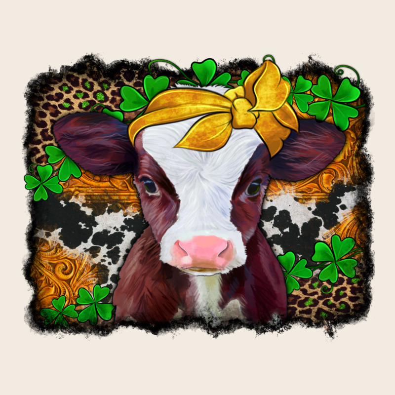 St Patricks Baby Cow With Leopard Background Premium Sweatshirt by Jasminsmagicworld | Teevron