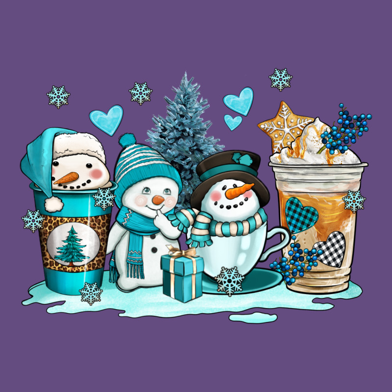 Winter Snowman Coffee Cups Vintage Hoodie by AdoDesignShop | Teevron