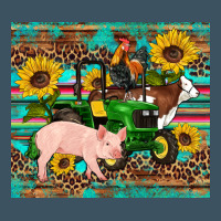 Western Farm Tractor Pig Rooster Cow Sunflowers Urban Heavy Tee | Teevron