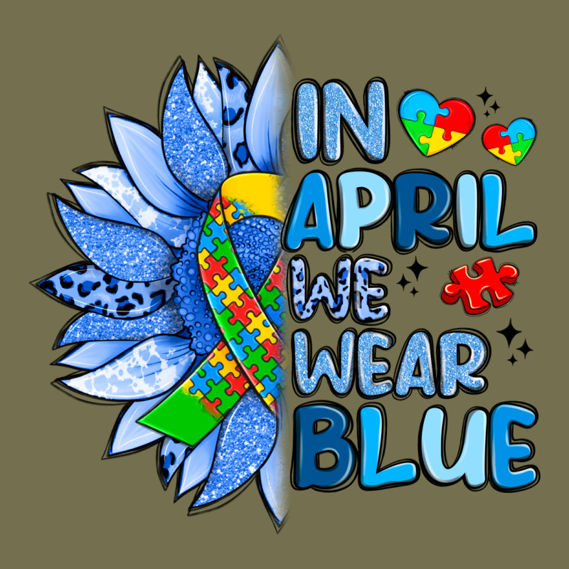 In April We Wear Blue Sunflower Vintage Hoodie by Artiststas | Teevron