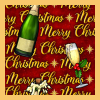 Merry Christmas Champagne Seamless Pattern Vintage Hoodie | Teevron