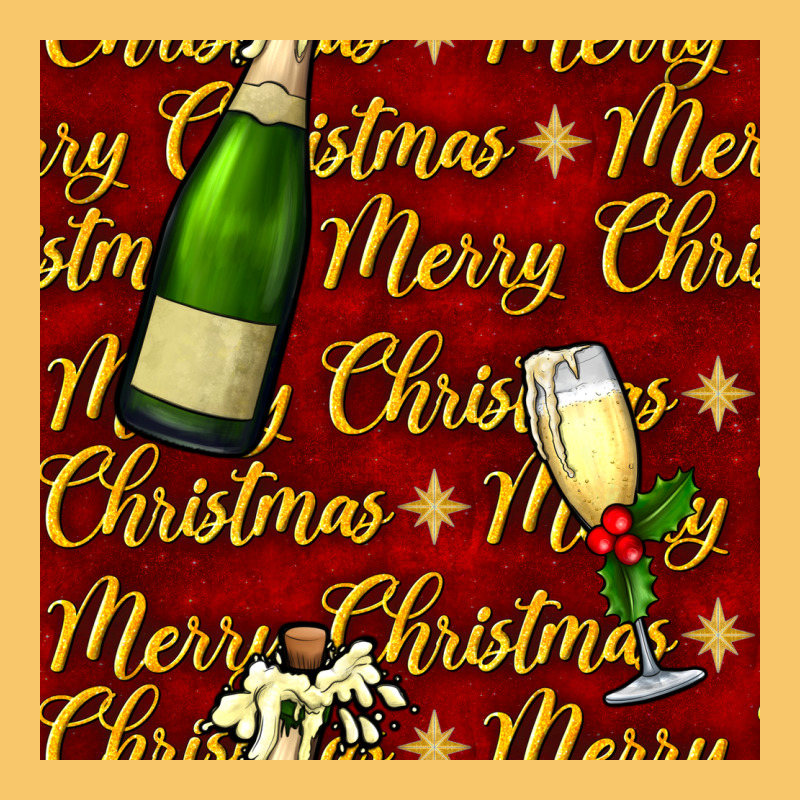 Merry Christmas Champagne Seamless Pattern Vintage Hoodie by BundleAndBundleShop | Teevron