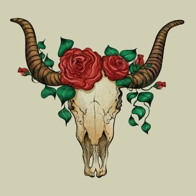 Bull Skull With Roses Heavy Core Tee by Artiststas | Teevron