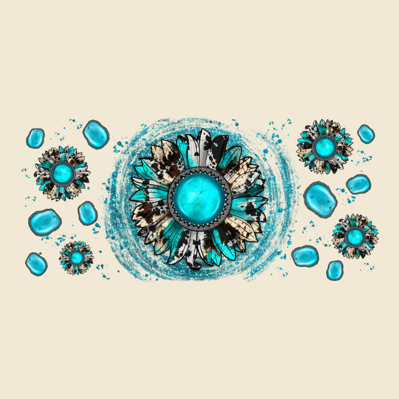 Turquoise Gemstone Sunflower Ladies Tee by JahusDesignShop | Teevron