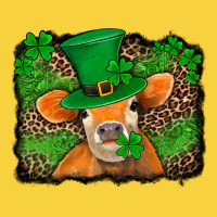St Patricks Orange Cow With Leopard Background Premium Sweatshirt | Teevron