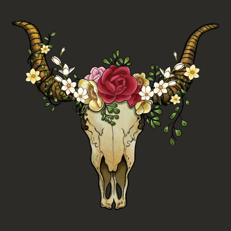 Bull Skull With Rose And Flowers Heavy Core Tee by Artiststas | Teevron