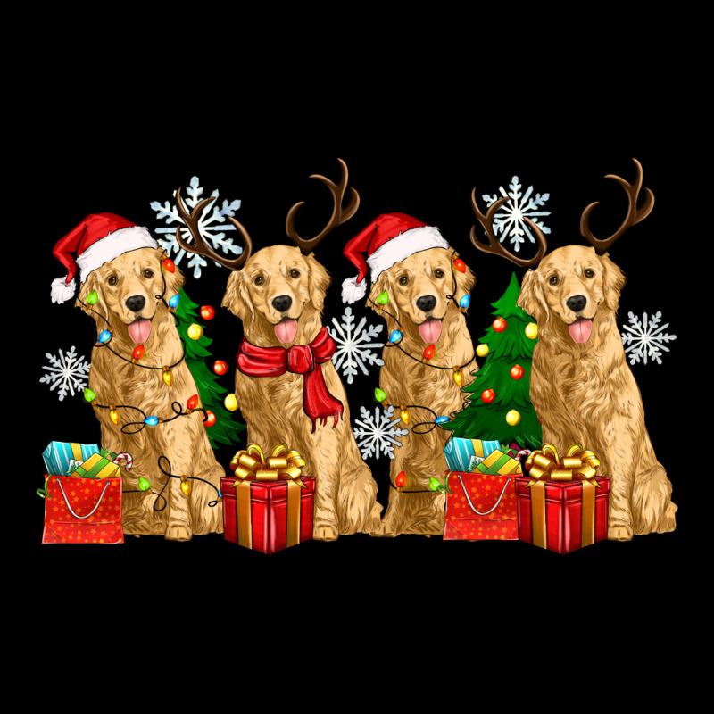 Golden Dogs With Christmas Ladies Tee by Zillion Design Studio | Teevron