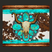 Bull Skull And Turquoise Cowhide Tumbler Heavy Core Tee | Teevron