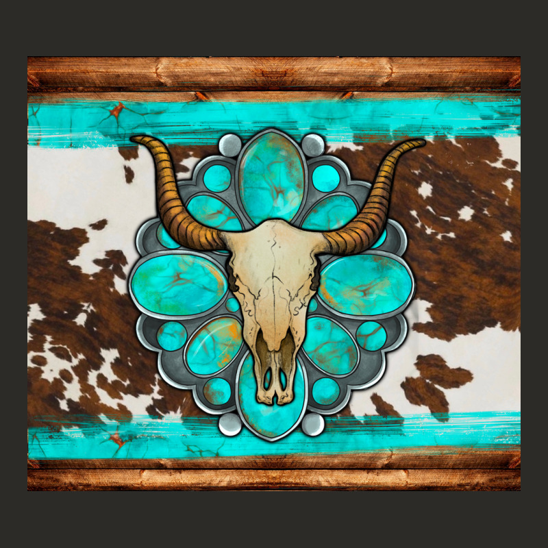 Bull Skull And Turquoise Cowhide Tumbler Heavy Core Tee by Artiststas | Teevron