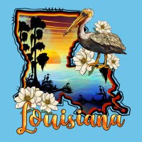 Louisiana  Sunset Map Magnolia Premium Sweatshirt | Teevron