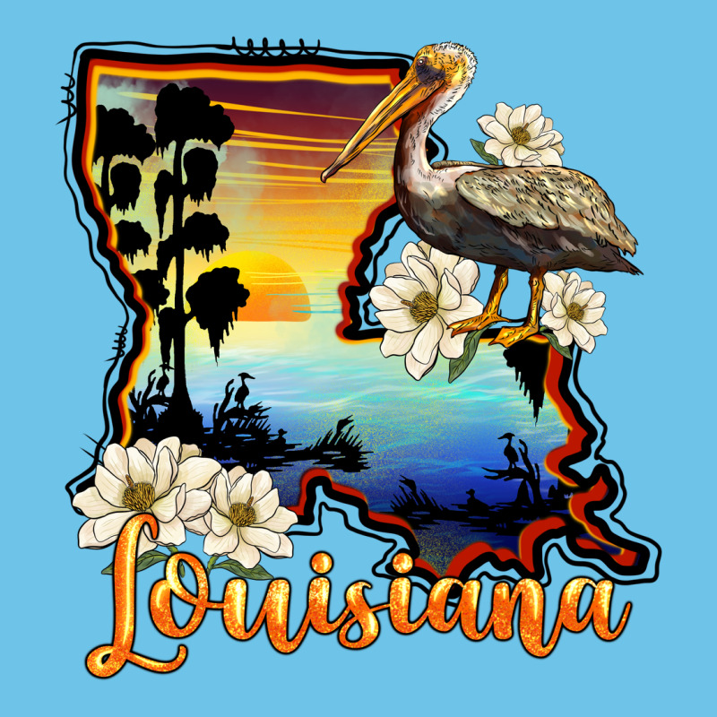 Louisiana  Sunset Map Magnolia Premium Sweatshirt by BarkalooDesign | Teevron