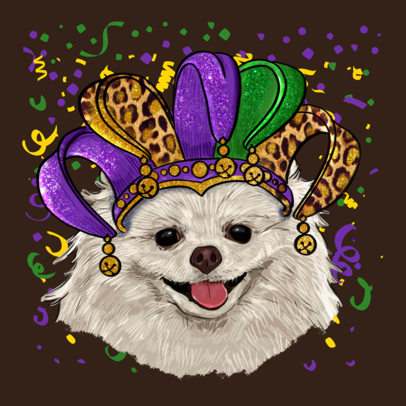 Mardi Gras Hat White Pomeranian Heavy Core Tee by RanaPortraitStore | Teevron