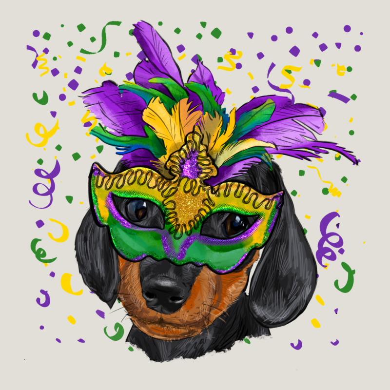 Mardi Gras Mask Dachshund Puppy Heavy Core Tee by RanaPortraitStore | Teevron