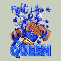 Fight Like A Queen Navy Blue Colon Cancer Afro Gir Ladies Tee | Teevron