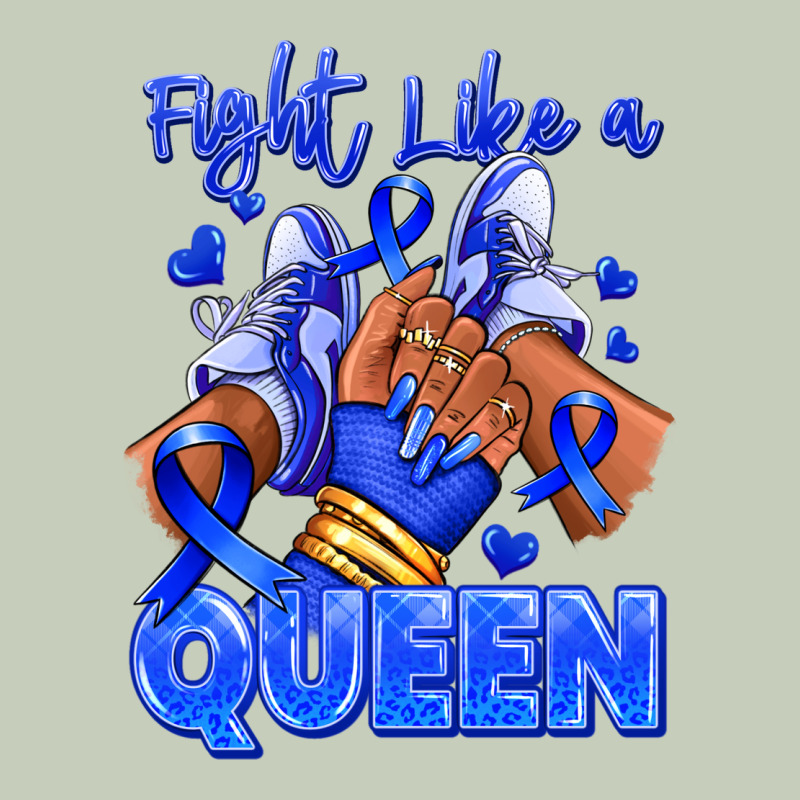 Fight Like A Queen Navy Blue Colon Cancer Afro Gir Ladies Tee by RanaPortraitStore | Teevron