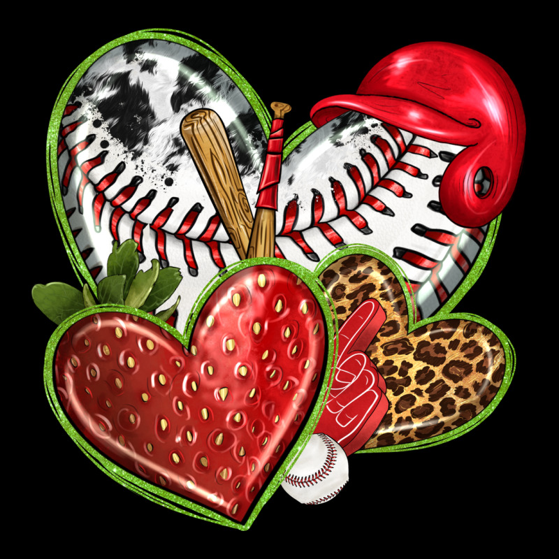 Baseball With Strawberry Hearts Premium Tee by texasbilliewilder | Teevron