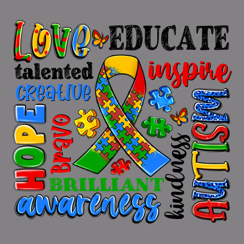 Autism Awareness Typography Heavyweight Hoodie by Artiststas | Teevron