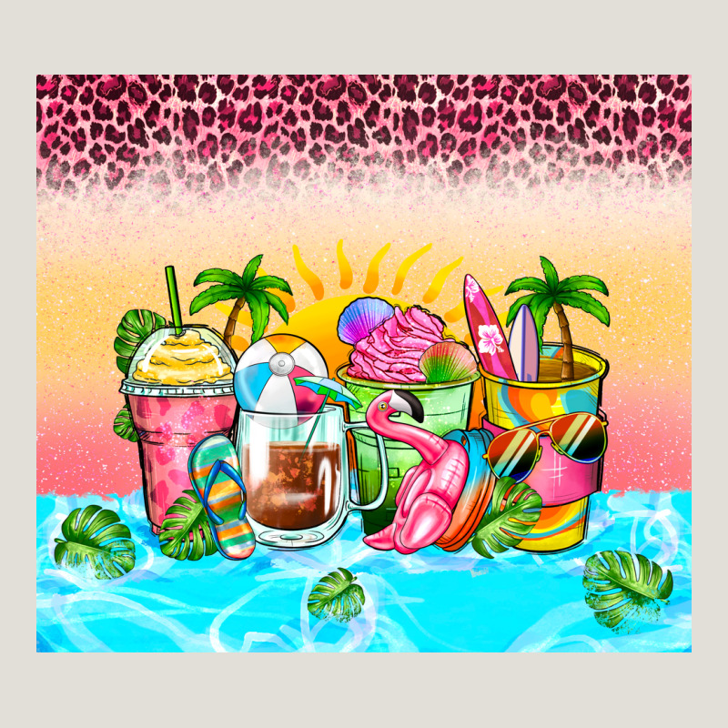 Beach Summer Coffee Cups Heavy Core Tee by Zillion Design Studio | Teevron