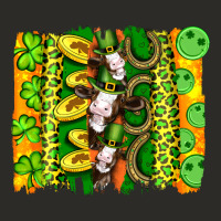 St Patricks Cow And Coin Wıth Clovers And Leopard Brushstrokes Heavy Core Tee | Teevron