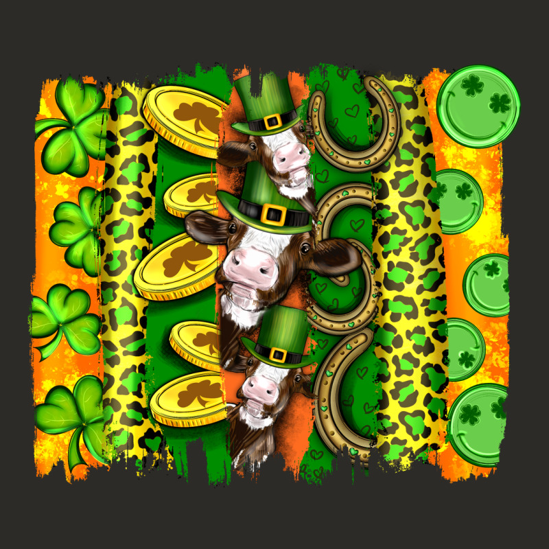 St Patricks Cow And Coin Wıth Clovers And Leopard Brushstrokes Heavy Core Tee by Artiststas | Teevron