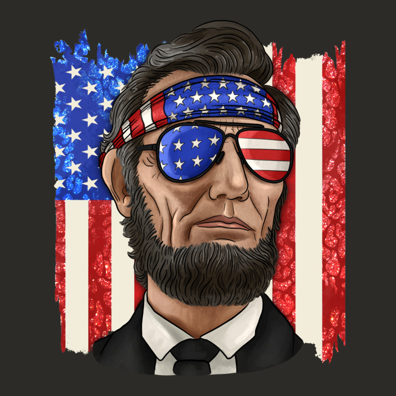 American Flag With Lincoln Heavy Core Tee by texasbilliewilder | Teevron