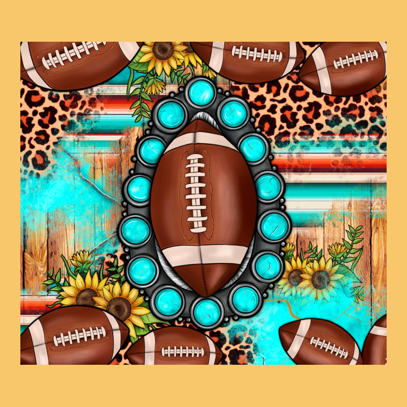Football Leopard Turquoise Gemstone Sunflower Vintage Hoodie by JahusDesignShop | Teevron