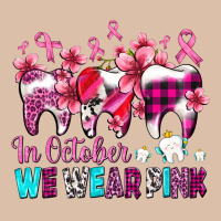 In October We Wear Pink Cancer Ribbon With Teeth Urban Heavy Tee | Teevron