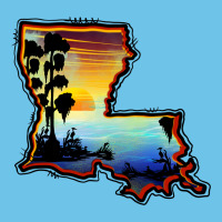 Louisiana  Sunset Map Premium Sweatshirt | Teevron
